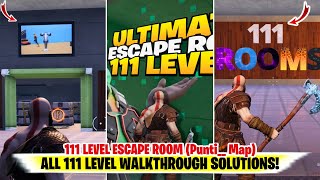 111 LEVEL ESCAPE ROOM Fortnite Punti escape map 111 level  THE ULTIMATE ESCAPE ROOM 111 LEVELS [upl. by Lenneuq751]