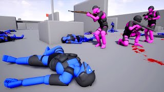 MANTAS WARBOX NPC Wars  Blue Team VS Pink Team  AI Battles with Active Ragdoll Physics Warbox [upl. by Oitaroh267]