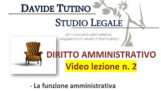 Diritto Amministrativo Video lezione n2  La funzione amministrativa [upl. by Moclam]