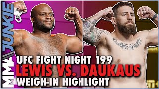 Derrick Lewis 295 pounds heavier than Chris Daukaus  UFC Fight Night 199 weighins [upl. by Aicelf]