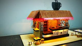 Build a Small Coffee Shop Using Cardboard ☕ retail model [upl. by Perdita]