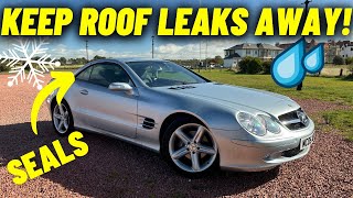 Mercedes SL R230 Prevent roof water leaks by treating the seals Winter convertible maintenance [upl. by Eivi]