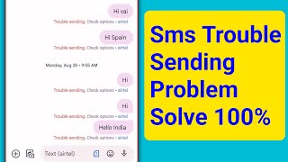 How to Solve Trouble Sending Check Options Message Problem। Message Trouble Sending Airtel Error [upl. by Noraj848]