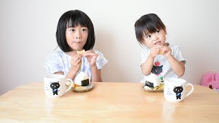 子供の食事風景【おにぎり、漬物】 [upl. by Tonya]