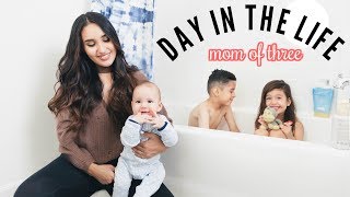 REAL DAY IN THE LIFE AS A MOM OF THREE with a new baby [upl. by Eilhsa912]