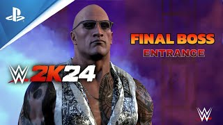 The Rock Final Boss Entrance w New Final Boss Theme  WWE 2K24  4K [upl. by Gine660]