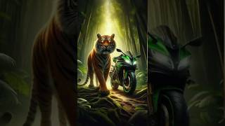 Tiger  Kawasaki Ninja H2 ai hybrids shorts [upl. by Mercie]