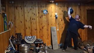 725 KG KETTLEBELL PRESS LONG CYCLE 32 REPS ЖИМ ГИРИ 725 КГ ПО ДЦ 32 РАЗА [upl. by Anivel]