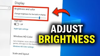 How to Adjust BRIGHTNESS on Windows 10 Updated2024 [upl. by Giacinta]