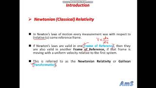 Special Theory of Relativity introduction Transformation eq Lect 01 [upl. by Goodhen]