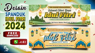 FREE DOWNLOAD  Desain Spanduk Idul Fitri 1445 H  2024 M Coreldraw  nurdesigns [upl. by Pettifer341]