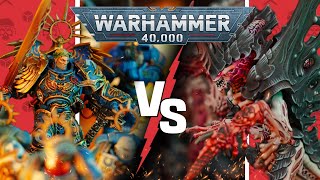 Ultramarines vs Tyranids  Warhammer 40k Battle Report [upl. by Eirrok]