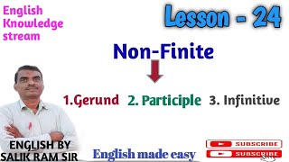 Non finite  Gerund  English grammar Part 24  English knowledge stream  Salik Ram sir [upl. by Russ]