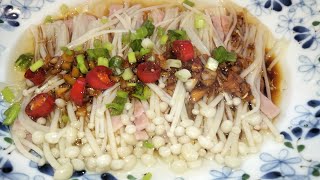 Enoki Mushroom Recipe Chinese Style [upl. by Jacobah]