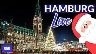 Weihnachtliches Hamburg  Spaziergang mit Weihnachtsmärkten Live [upl. by Esemaj]