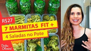 R 27  7 MARMITAS FIT DA SEMANA  com receitas low carb  saladas no pote Ep 20 [upl. by Imak]