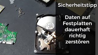 Festplatten dauerhaft richtig zerstören  How to permanently destroy hard drives make them unusable [upl. by Nylirem]