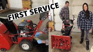 TroyBilt 208 cc 2Stage Gas Snowblower 24 in First Service [upl. by Affay]