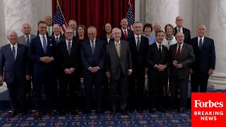 Senate Leaders Meet With UK PM Keir Starmer German Chancellor Olaf Scholz During NATO Summit [upl. by Atiluap74]