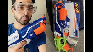 Nerf Nstrike Nanofire amp Elite Disruptor Review amp Give Away  India Made [upl. by Nibaj]