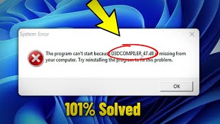 D3DCOMPILER47dll is Missing  Not Found in Windows 111087  How To Fix Error D3DCompiler 47 dll [upl. by Svend]