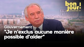 Gouvernement  quotJe suis là pour aider de toutes les manières possiblesquot assure François Bayrou [upl. by Aniretake]