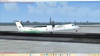 FSX AI Dash 8 from Wideroe airlines lands in Bodo Norway [upl. by Atinit]