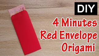 4 Minutes Easy Red Envelope Origami for Chinese New Year  CNY Ang Pao Tutorial  Rainbowww DIY [upl. by Merna]