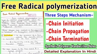 Free Radical Polymerization  Detailed Mechanism And Concept  Synthetic Polymerization Notes [upl. by Aillil962]