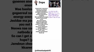 BTS Dope Lyrics 🎶 btsdopemusiclyricstrandingshortskpop방탄소년단armybtsarmybtsmusic [upl. by Sima]