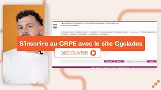 Comment sinscrire au CRPE  Cyclades [upl. by Pruter]