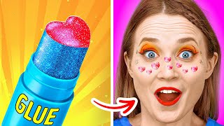 BEAUTY HACKS TO BECOME POPULAR AT SCHOOL  First to Finish Art School Wins By 123 GO LIVE [upl. by Sineray]