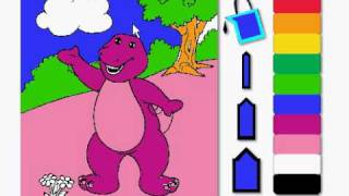 Coloring Barney on Pbs Kids [upl. by Hannan983]