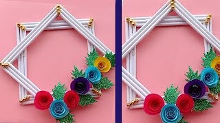 DIY SIMPLE HOME DECOR WALL DECORATION HANGING FLOWER PAPER CRAFT IDEAS  PAPER CRAFT [upl. by Latsyrk701]