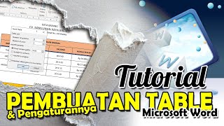 Tutorial Membuat Table Pada MS Word dan Pengaturannya Tutorial Table Word belajar komputer [upl. by Ahsyle]