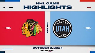 NHL Highlights  Utah HC vs Blackhawks  October 8 2024 [upl. by Salisbarry754]