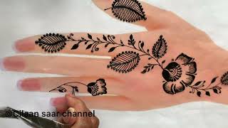 Cilaan qurux badan oo caleemo ah 🌺 flower floral mehndi design  نقش حناء جميل في اليد 25 [upl. by Acemat]