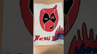 I drew deadpool half DEMON deadpool art posca firstshortvideo [upl. by Rodmun264]