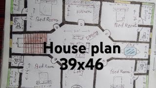 39x46 House plane 4BHK Ghar ka naksha [upl. by Akinna405]