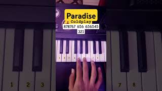 Coldplay  Paradise Easy Piano Tutorial tiktok viral shorts [upl. by Seiter]