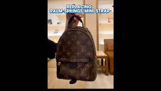 REPLACING MY PALM SPRING MINI STRAP  LOUIS VUITTON [upl. by Hillie]