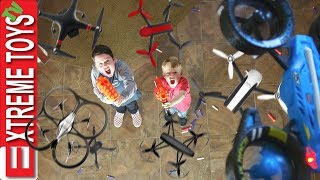 Attack of the Drones Nerf Battle Ethan and Cole Vs Machines [upl. by Estella]