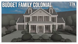 ROBLOX  Bloxburg 77K Budget Colonial Family Home Speedbuild  EXTERIOR ONLY  Ellvoi [upl. by Bolling983]