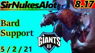 SirNukesAlot as Bard Support  S8 Patch 817  EUW Challenger  Full Gameplay [upl. by Mutua]