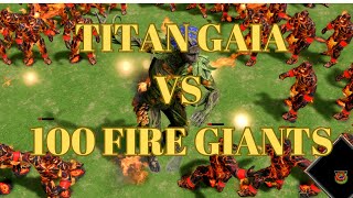 I Took on 100 Fire Giants with 1 Gaia Titan and WON [upl. by Quinta42]