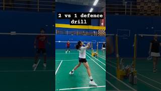 2 vs 1 defence drill  badminton [upl. by Razid819]