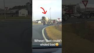 Concrete truck almost collides into GAS TANKER concrete wtfmoment [upl. by Ycaj472]