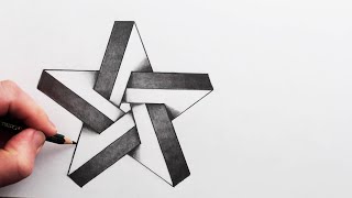 How to Draw An Impossible 3D Star Narrated Step By Step [upl. by Zemaj]