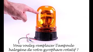 Remplacement de votre ampoule de gyrophare rotatif H1 55W 12V 70W 24V par notre LED H1 XPLDX® [upl. by Libby]