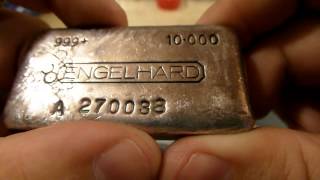 Engelhard amp JM poured silver bars 5oz 10oz 20oz 100oz [upl. by Barmen]